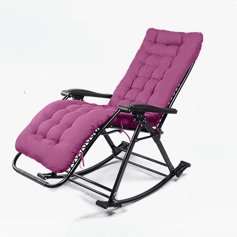 Simplistic Stain Resistant Metal Cushioned Rocking Accent Chair with Round Arm thumbnail 7