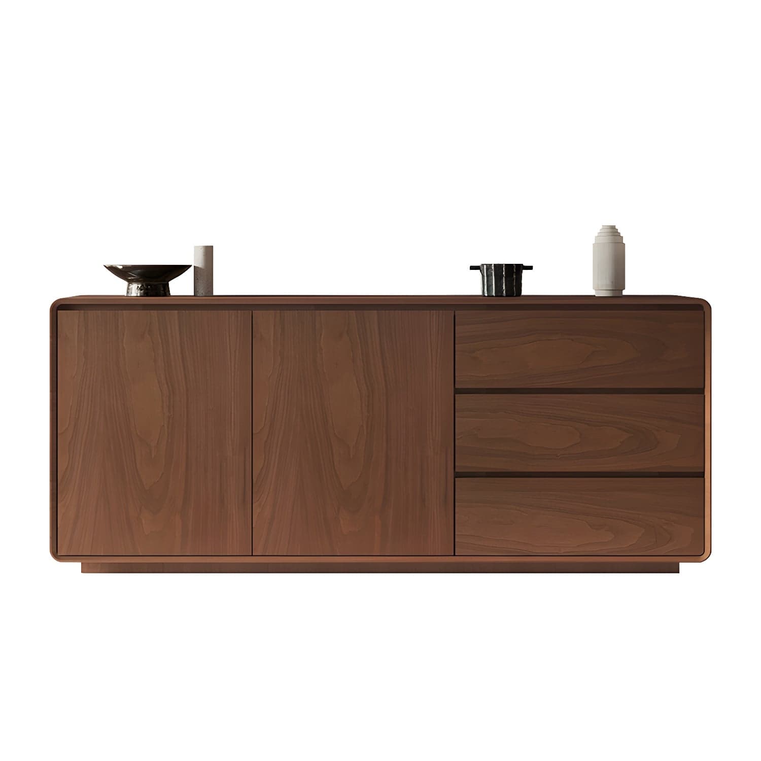 Wood Sideboard with 2 Doors and 3 Drawers, Overall Dimensions 40cmW x 80cmH thumbnail 1
