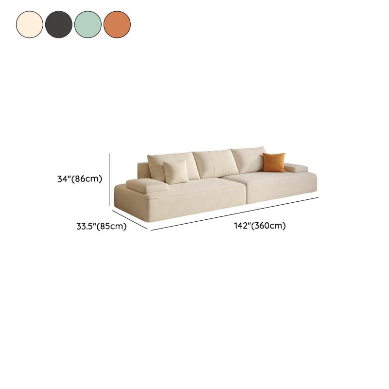 Modish Solid Color Stain Resistant Standard Sofa in Black/Light Gray/Beige for 6-Seater with 2 Pillows thumbnail 17