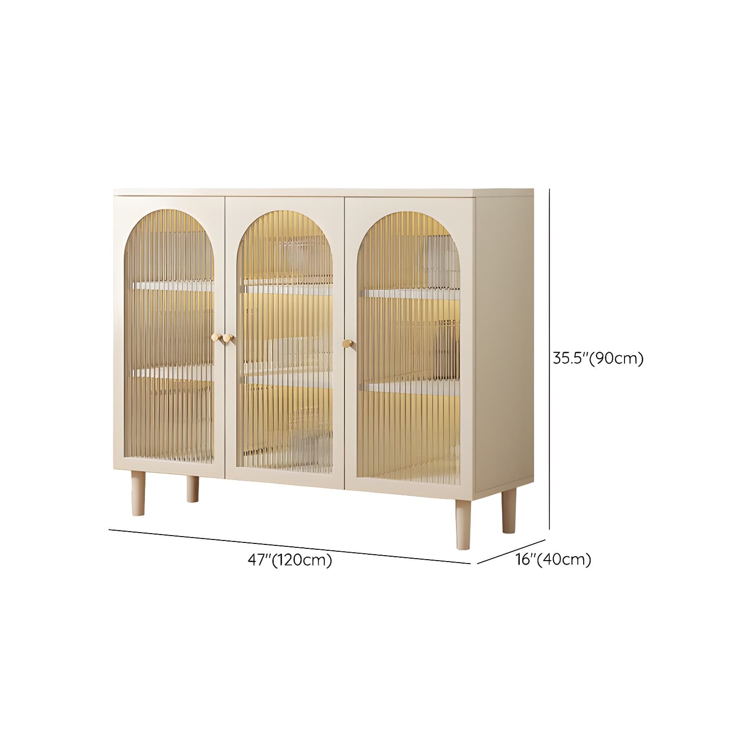 White Modern Sideboard Credenza with Cabinets and Shelves for Storage and Display thumbnail 20
