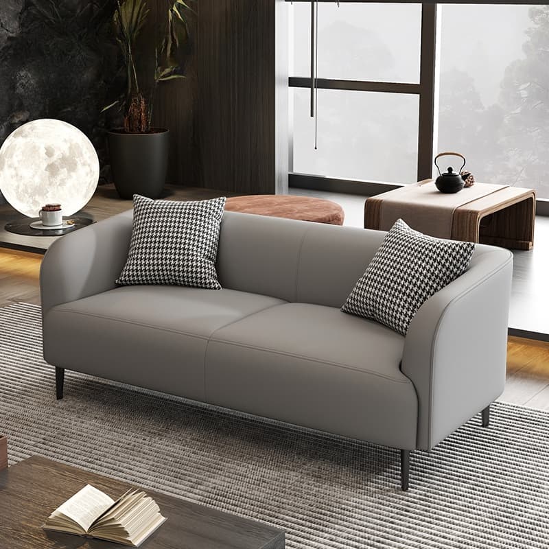 Drawing Room Standard Sofa in Pu Leather with Dark Gray/Sage/Amber Color and Armrest thumbnail 5