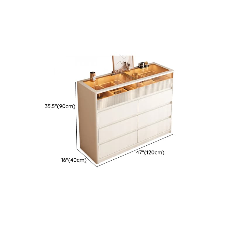 Chalk Art Deco Timber Console Dresser/Bachelor Chest with 6/8/3 Drawers, Horizontal/Vertical Orientation, LED Lights - image 10