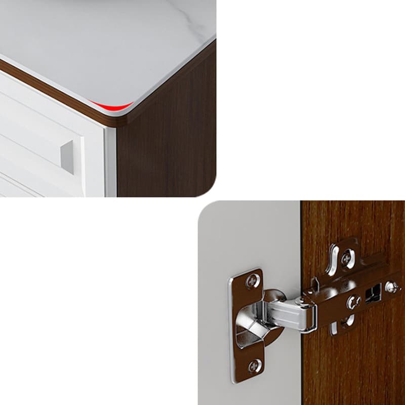 Natural Finish/Light Wood/Ashen Wood Floor Sideboard with Countertop and Kitchen Appliance Storage thumbnail 7