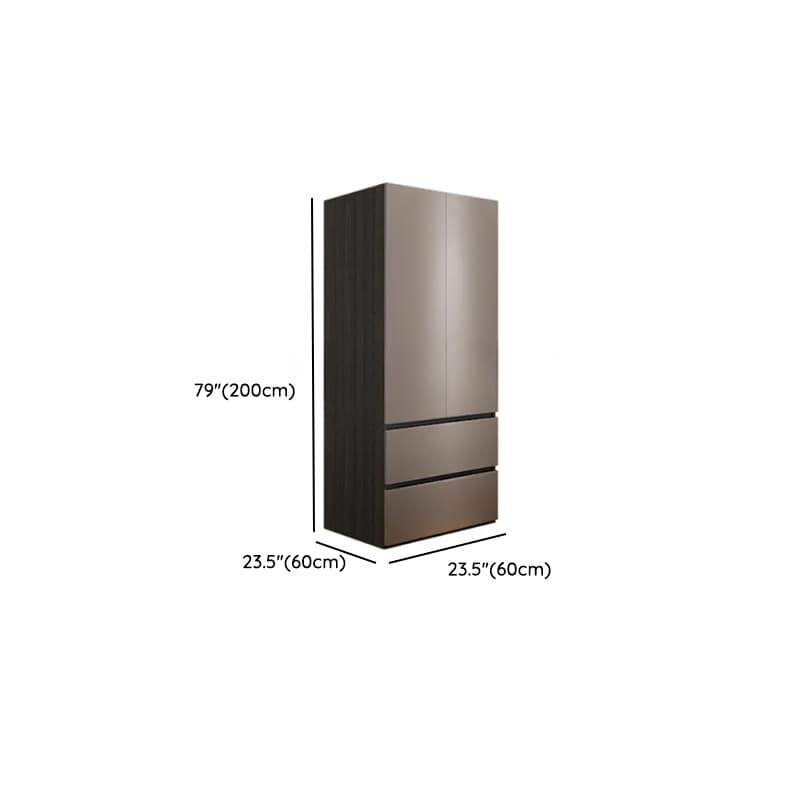 Sand Minimalist Laminate Cabinet Armoire with Soft Close Drawer, Soft Close Door, Interior Shelves, and Clothing Rod thumbnail 17