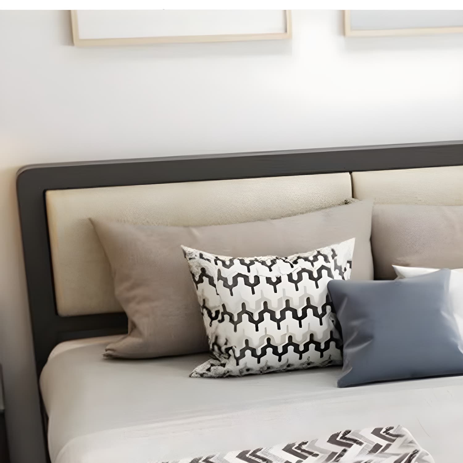 Contemporary Metal Standard Bed, Panel Rectangular Headboard Bed thumbnail 9