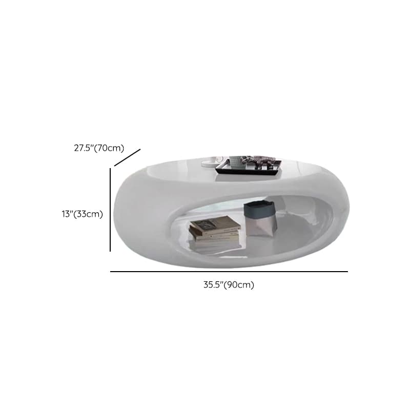 Simple Ink Oval/Rounded Hardened Glass Single Accent Table with Container & Abstract Base thumbnail 20