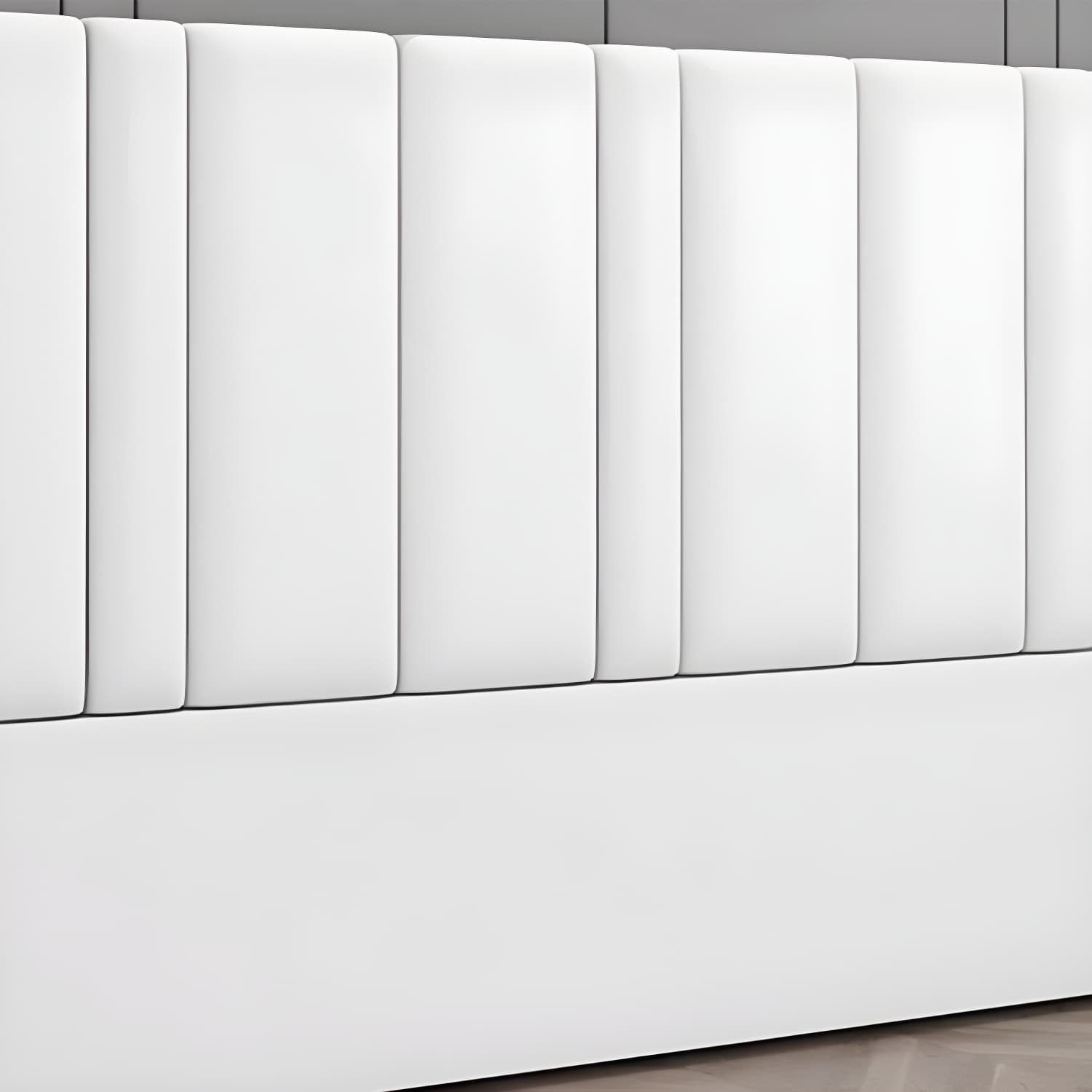 Stylish Upholstered Panel Headboard with Wood Legs and Modern Rectangular Design thumbnail 11