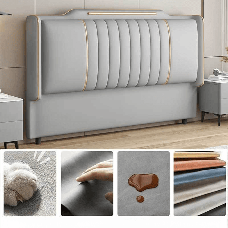 Simplistic Wingback Headboard with Camelback Shape in Pine Wood, Available in Full/King/Queen Sizes, Featuring Sponge Upholstery and Standard Height, No Distressing thumbnail 7