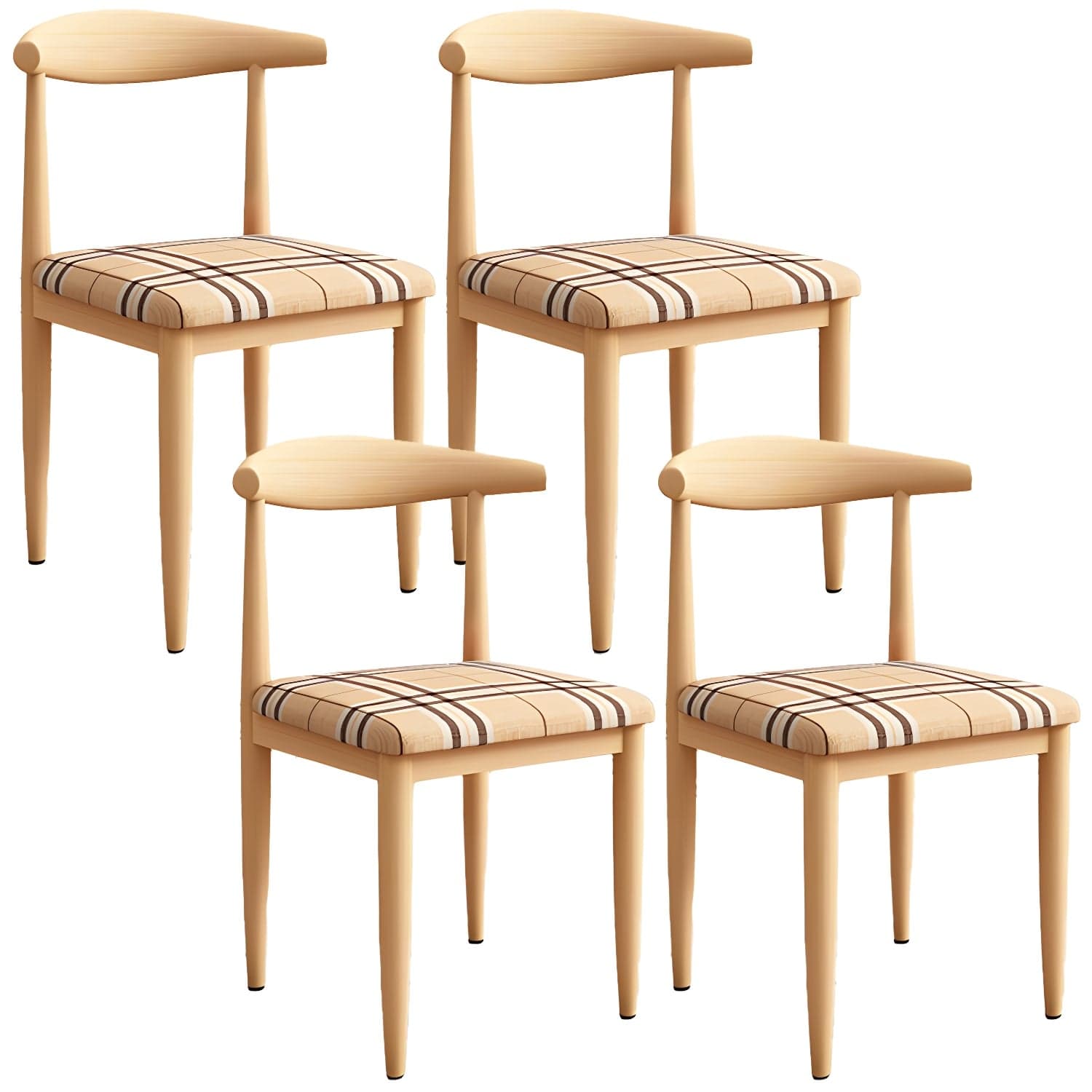 Modern Kitchen Dining Chairs Open Back Dining Chair with Metal Base thumbnail 16