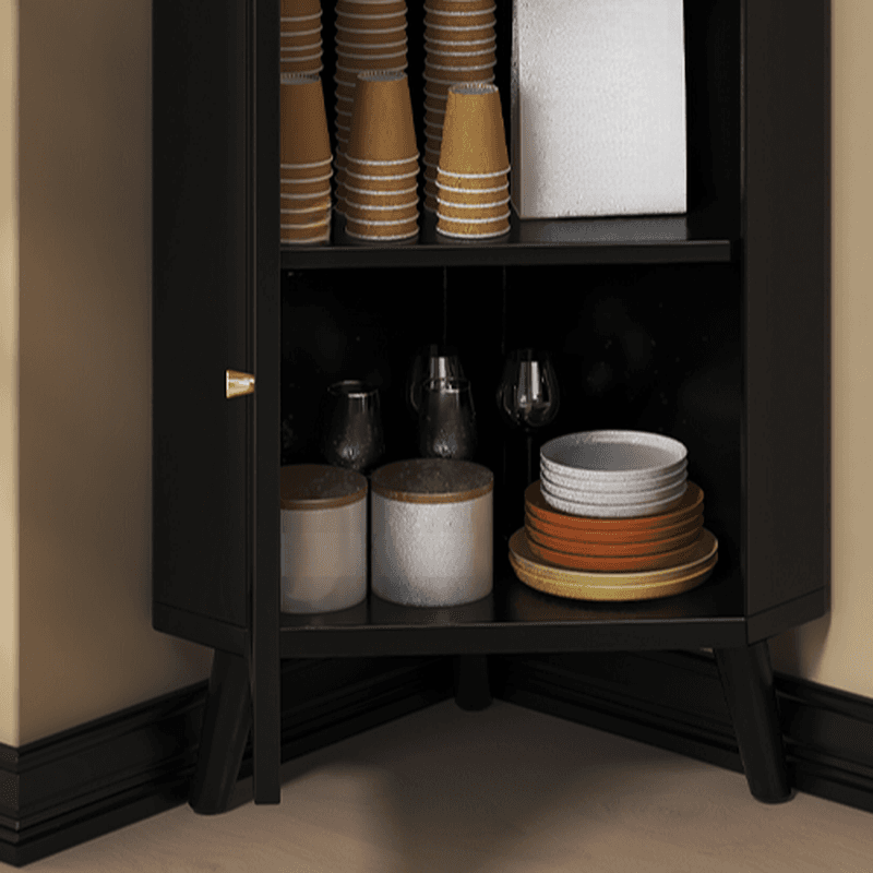 Standalone Corner Beech Midnight Black/Auburn Utility Storage Cabinet with Flexible Shelf, Glazed Door & 2 Cabinets/1 Cabinet thumbnail 9