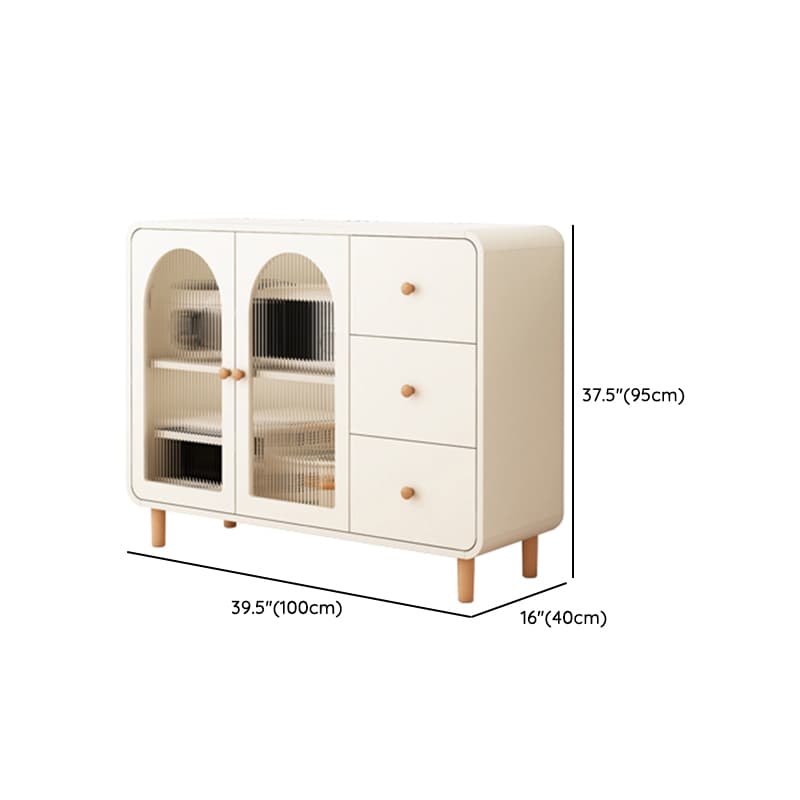 Scandinavian Wood Sideboard Cabinet with Adjustable Shelves and Glass Doors - 40cm Width thumbnail 22