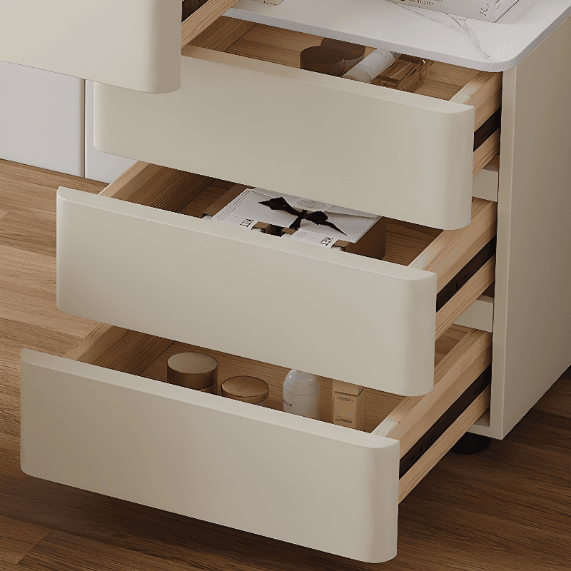 Glamorous Flooring Push-Pull 2-in-1 Stone Top Makeup Vanity for Sleeping Room with Tabletop Storage thumbnail 6