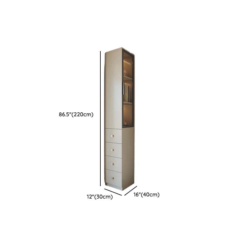 Detached Scratch-immune Accent Cabinet with Glazed Door, Grip Bars, Off White Top, Soft Close Drawer, and Stain Resistant Finish thumbnail 5