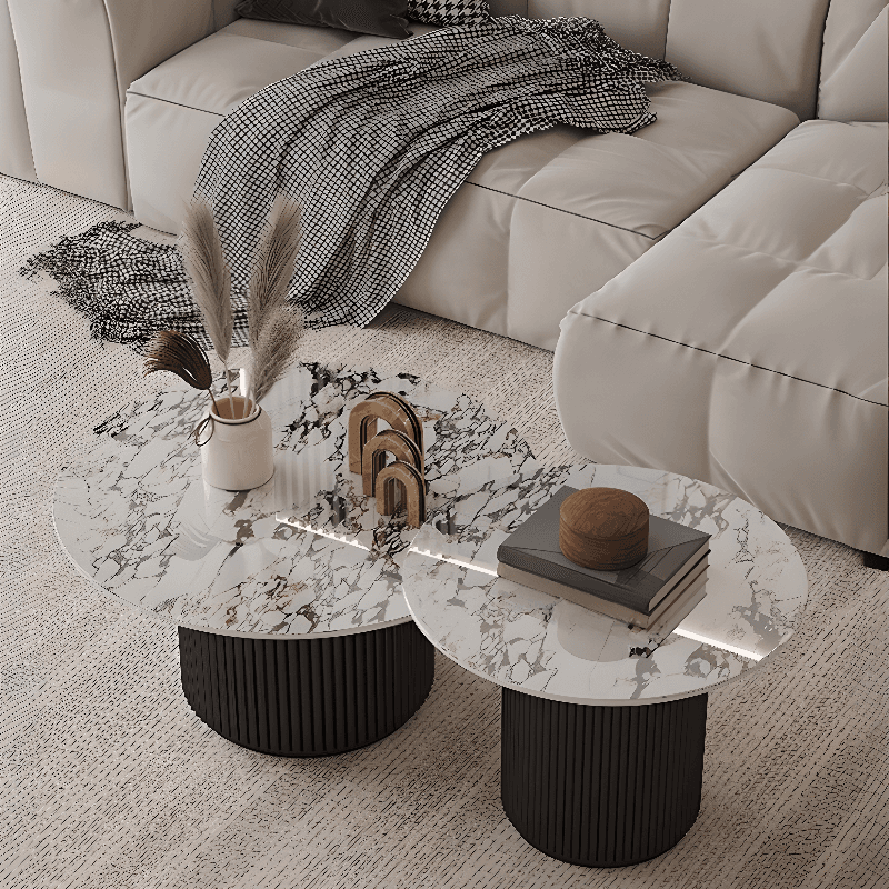 Circular-shaped Ivory Board Game Coffee Table for Home thumbnail 7