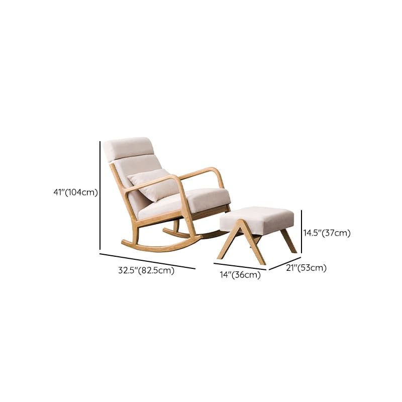 Nordic Natural Cotton Stationary Rocking Couch Chair with Back thumbnail 30