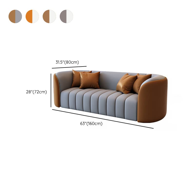 Trendy Grey/Ivory Solid Color 3-seater/for 2/1 Person Floor Sofa/Loveseat/Single Sofa with Tuxedo Arm for Sitting Room thumbnail 22