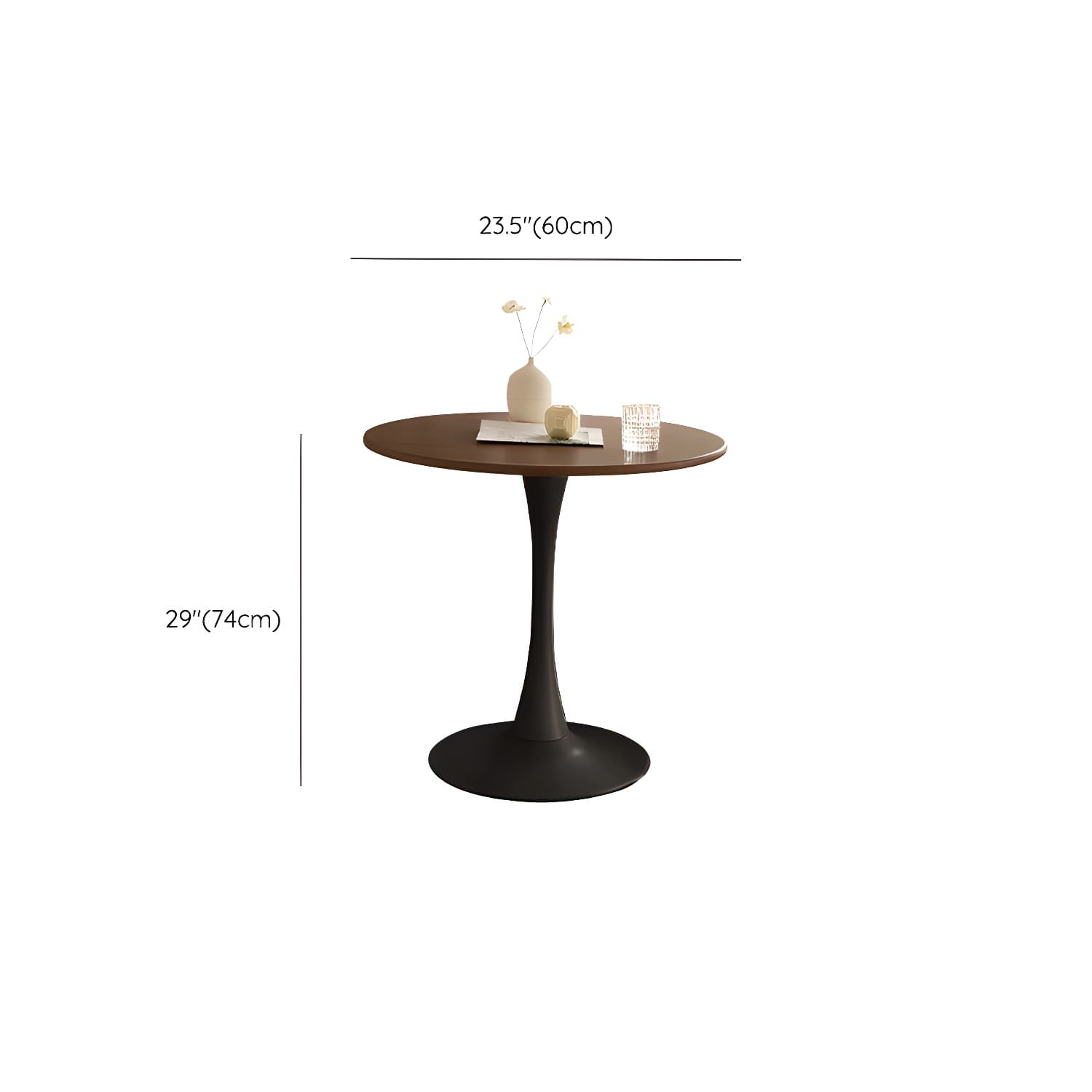 White Round Wood Dining Table with Steel Tulip Base, Modern Design thumbnail 19