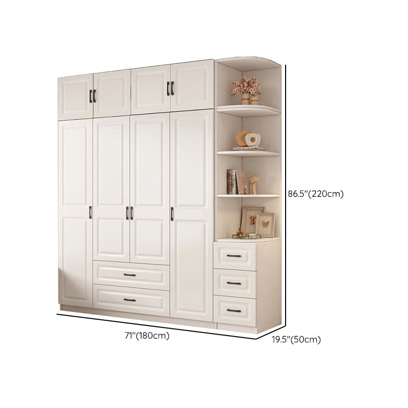 Casual Chalk Timber Wardrobe with Soft Close Drawer and Door, Interior Shelves, Hanging Rod thumbnail 37