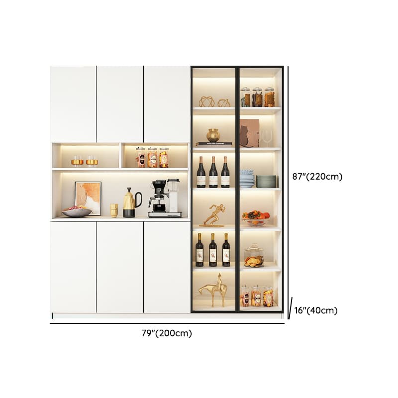 Modern White Wood Sideboard/Credenza 40cm Wide 220cm Tall - image 23