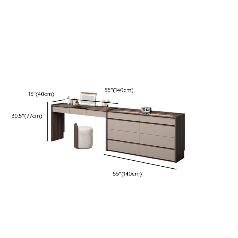 Multi-Purpose Vanity Set with 10 Drawers, Lighting, Push-Pull, 2-in-1 Functionality, Adjustable Touch and Brightness thumbnail 18