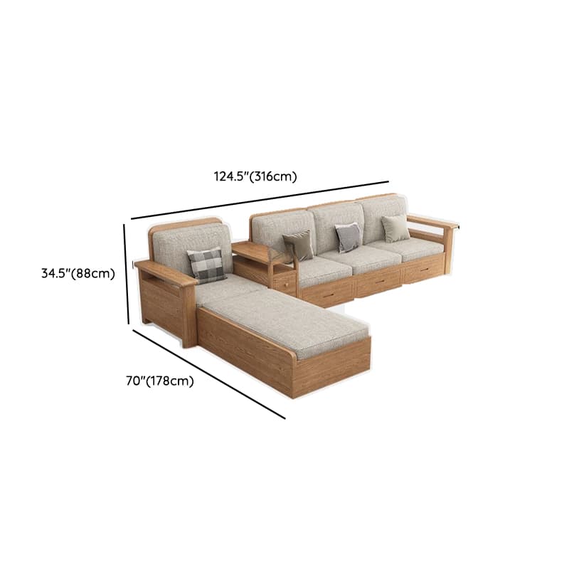 Versatile Straight/L-Shape Sofa/Sofa Recliner in Cotton for 5/Seats 2/1-seater with Drawer Storage and Horizontal/Left Orientation thumbnail 19