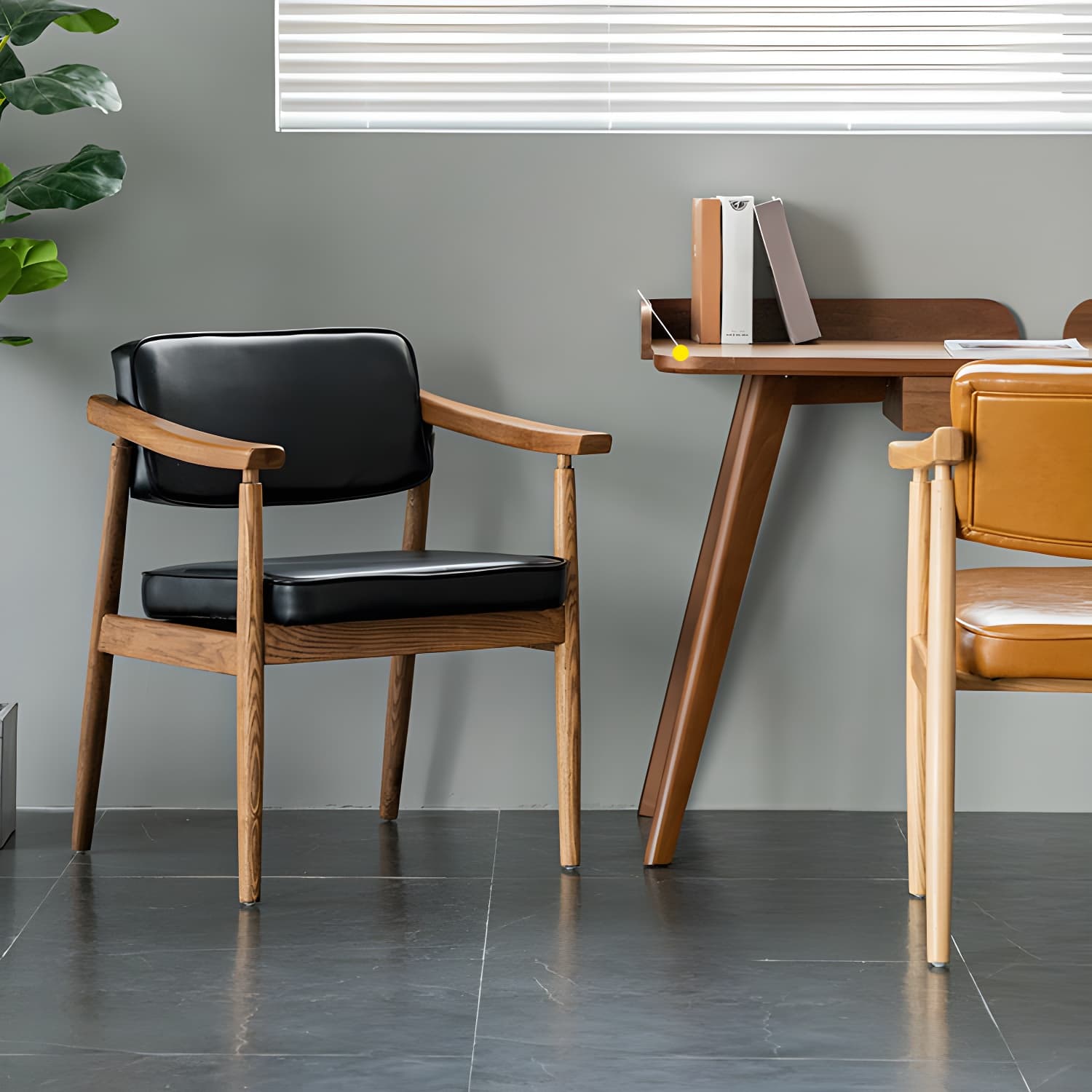 Traditional Style Dining Chairs Kitchen Arm Side Chairs with Wooden Legs thumbnail 7