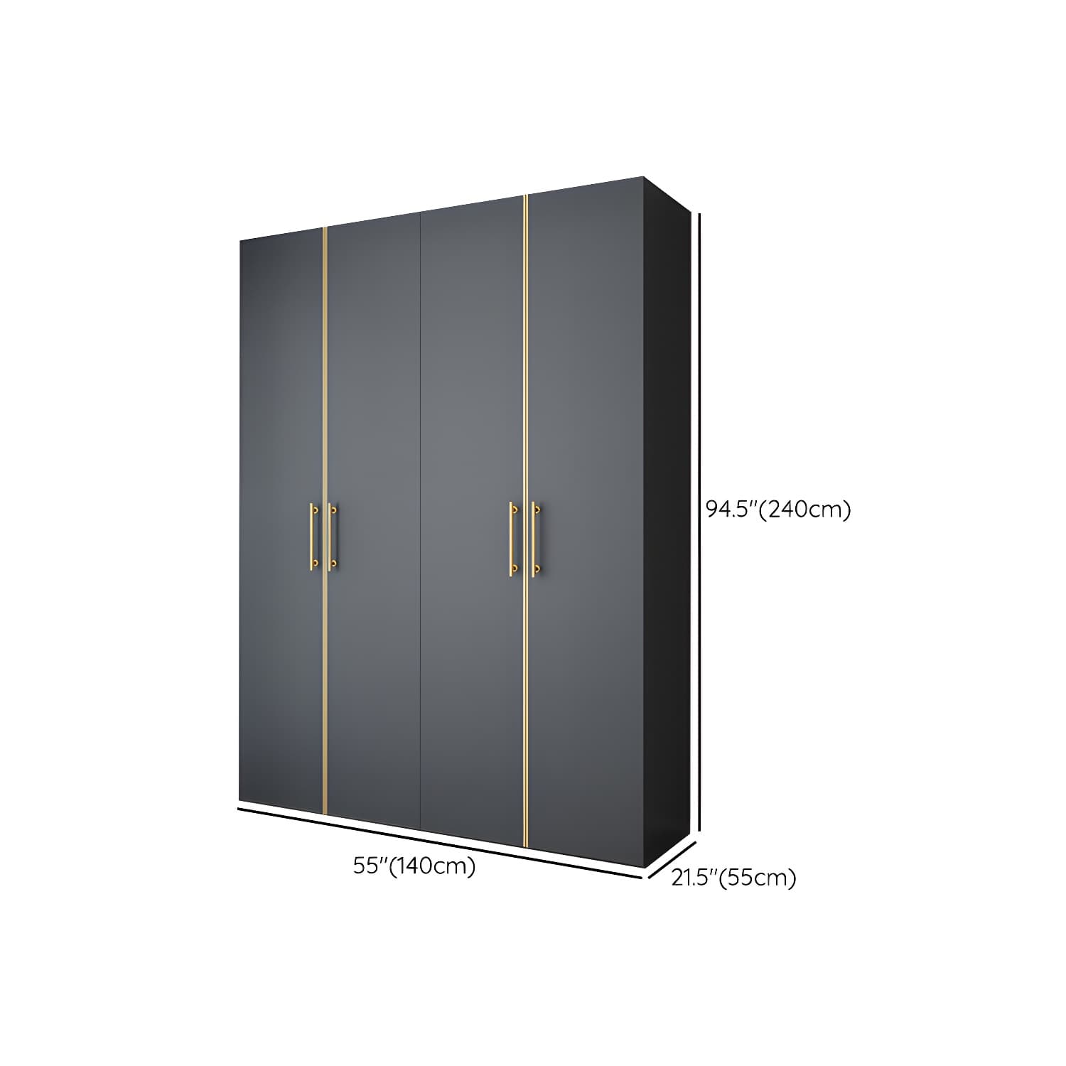 Modern Wardrobe Closet Grey Engineered Wood Wardrobe Cabinet thumbnail 22