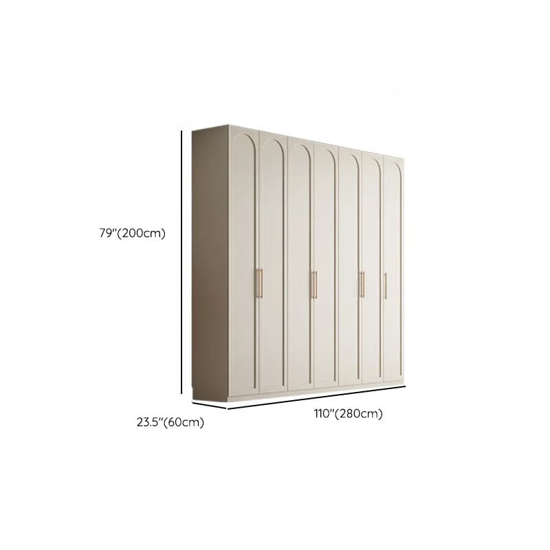 White Casual Manufactured Wood Independent Armoire Cabinet with Compartments, Soft Close Door, and Interior Shelves thumbnail 23