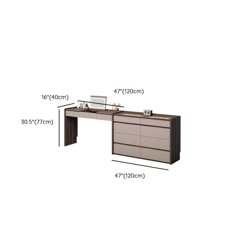 Multi-Purpose Vanity Set with 10 Drawers, Lighting, Push-Pull, 2-in-1 Functionality, Adjustable Touch and Brightness thumbnail 6
