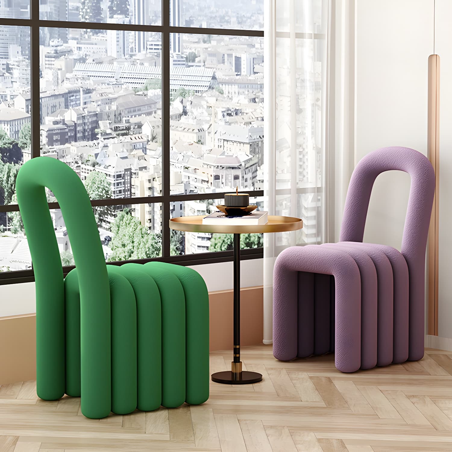 Velvet Designer Style Living Room Side Chair Open Back Dining Side Chair thumbnail 23