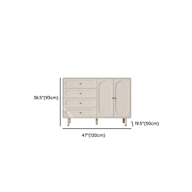 Chalk Casual Particle Board Wood Console Dresser with 5/4 Drawers, Hutch, 3 Interior Shelves, Horizontal thumbnail 6