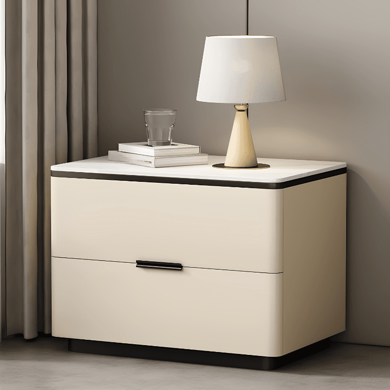 Organic Modern Nightstand With Drawer Organization Featuring 2 Drawers and Stone Countertop thumbnail 12