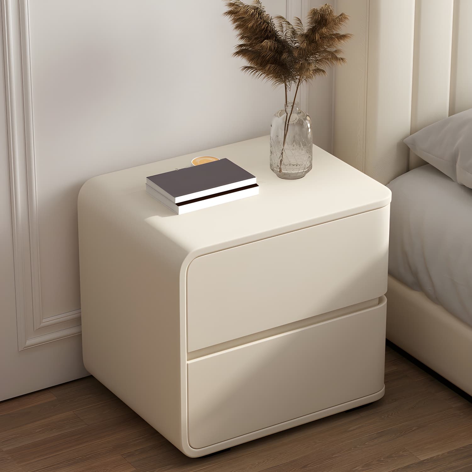 Scandinavian Pine Accent Table Nightstand Drawers Included with Legs thumbnail 11