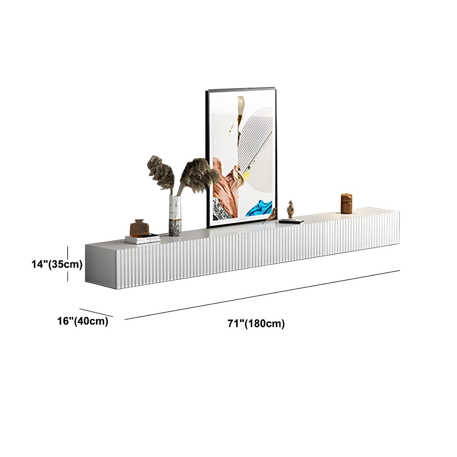Contemporary TV Stand Console Wood TV Media Stand with Drawers thumbnail 17