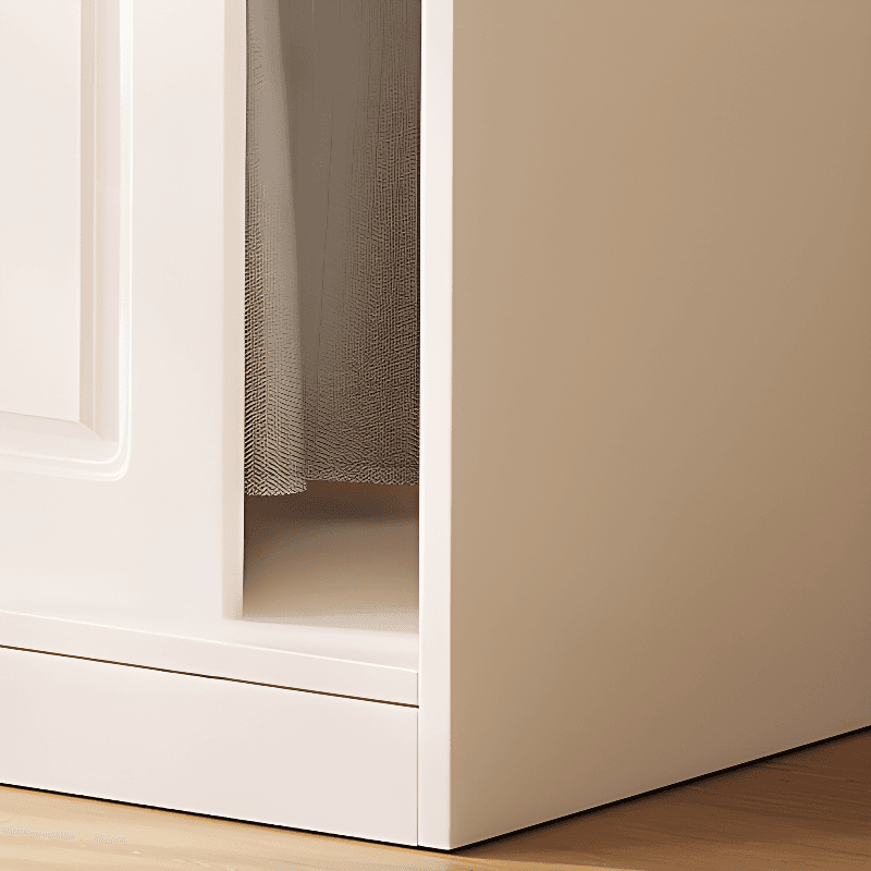 Casual White Wooden Wardrobe with 5 Drawers/4 Drawers/2 Drawers, Interior Shelves & Hanging Rod thumbnail 2