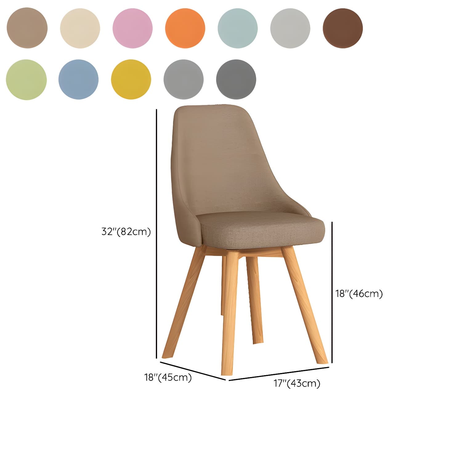 Solid Wood Dining Chair Modern Style Swivel Side Chair for Dining Room thumbnail 20