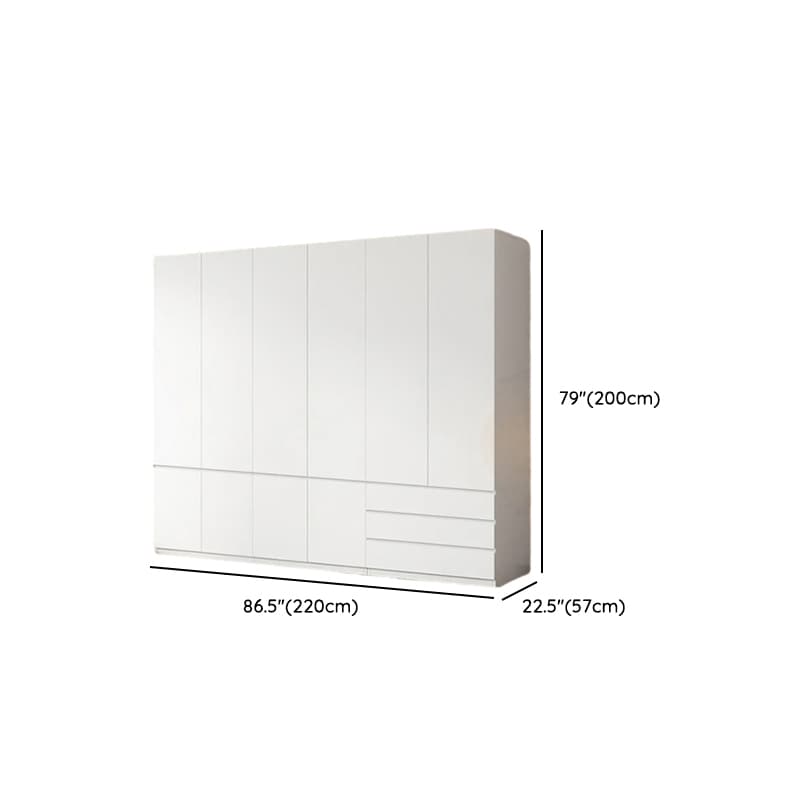 White Contemporary Alloy Cabinet Armoire with 3/6/9 Drawers, Flexible Shelf, and Hanging Rod thumbnail 28