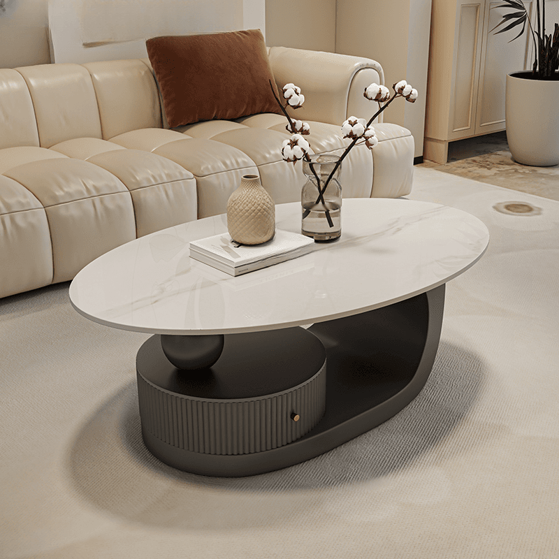 Nested Elliptical Accent Table with Repository Storage for Indoor Use thumbnail 1