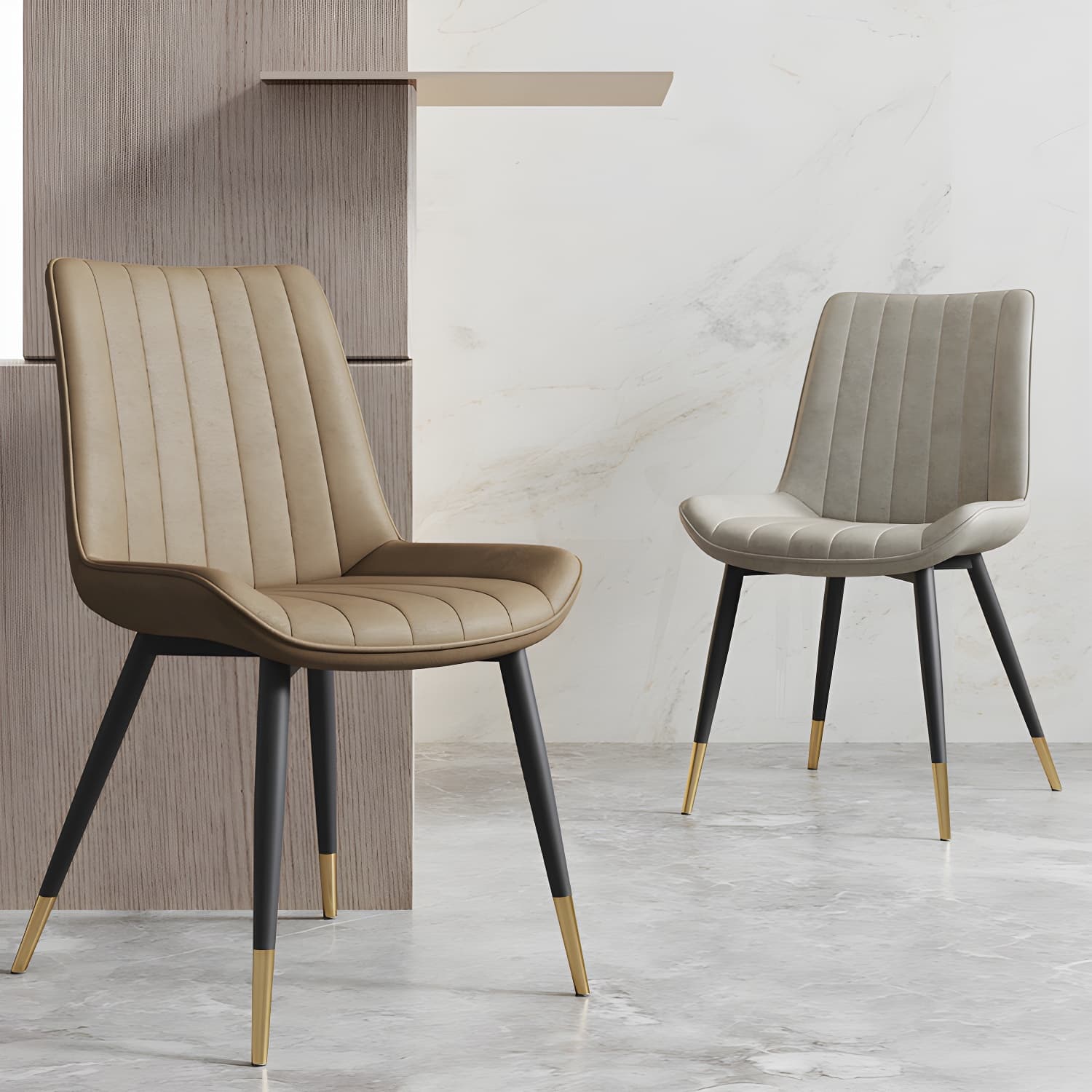 Scandinavian Study Room Leather Side Chair Matte Finish Parsons Dining Chairs thumbnail 10