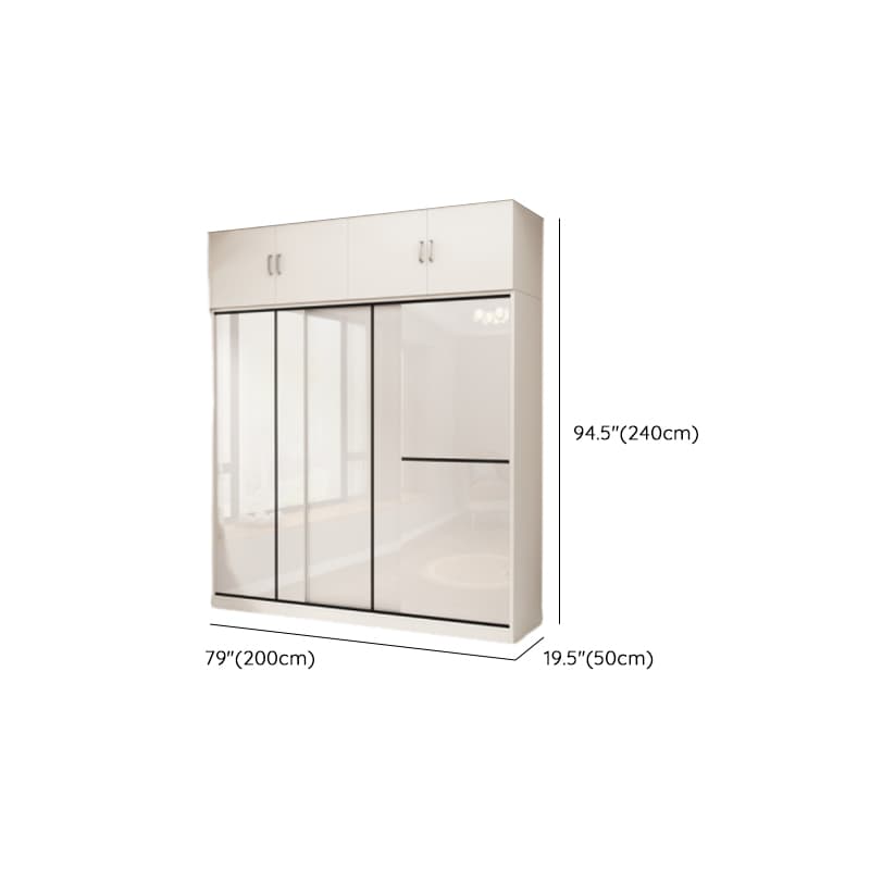 Chalk Modern Timber Self-supporting Wardrobe with Soft Close Door and Clothing Rod, Slipping Mechanism thumbnail 23