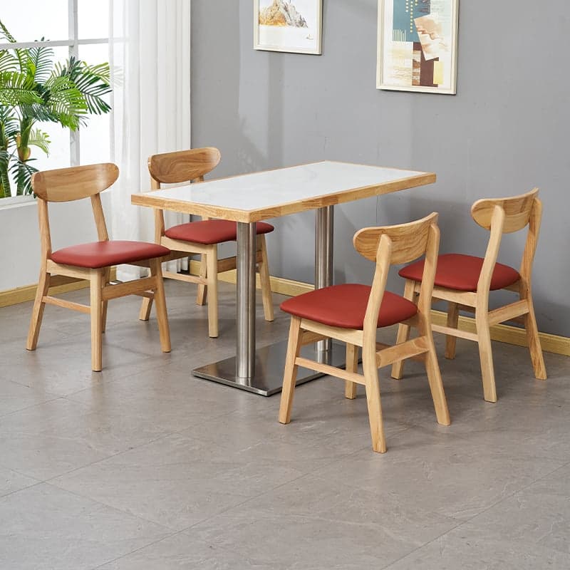 Dining Table Set with Slate Stone Top and Trestle Base, Seating Capacity for 4 People thumbnail 8