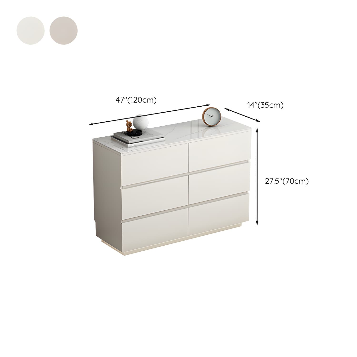13.65-inch W Stone Storage Chest Dresser Modern Storage Chest thumbnail 13