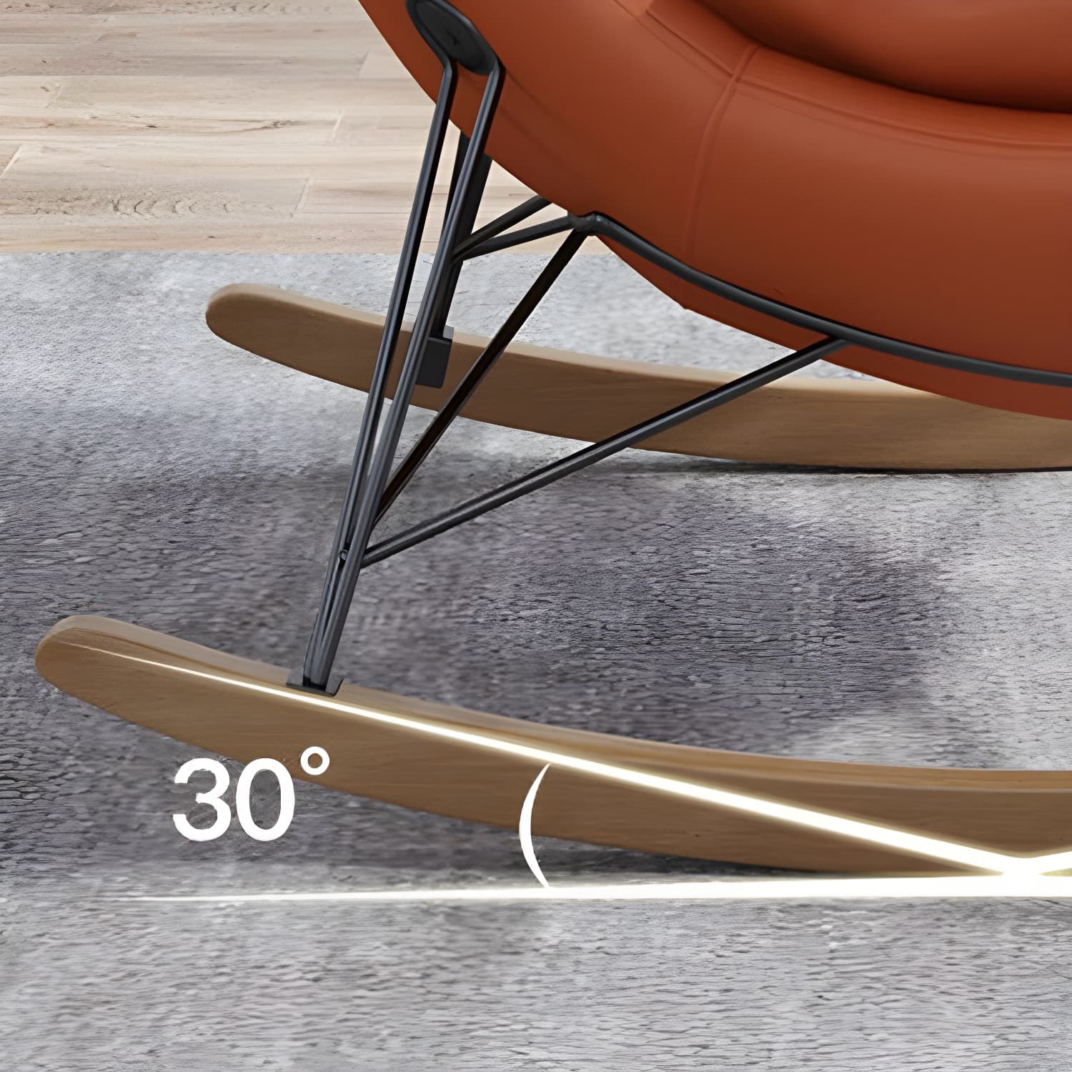 Contemporary Rocking Chair Faux Leather Waterproof Glider Chair with Removable Cushions thumbnail 16