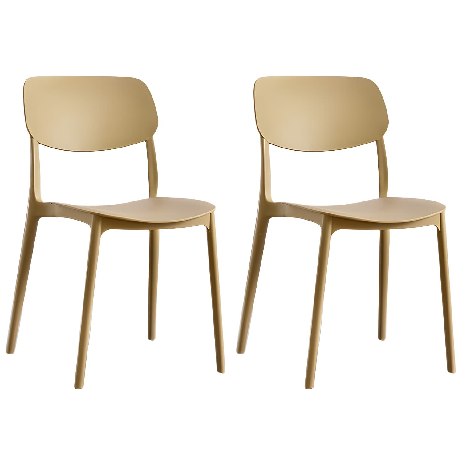 Scandinavian Stackable Armless Dining Chairs Plastic Open Back Dining Side Chair thumbnail 6