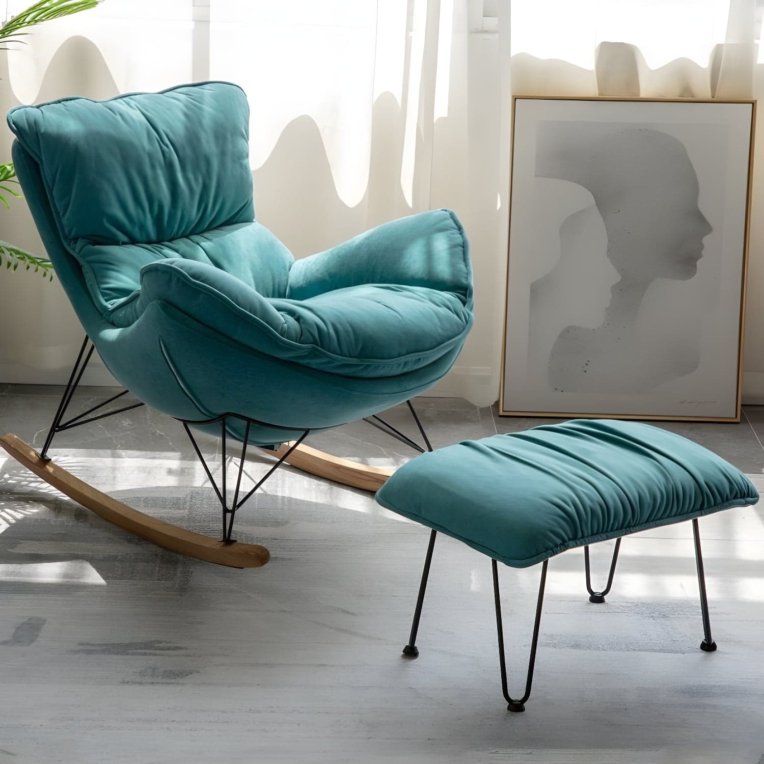 Modern Style Rocking Chair Indoor Sofa Rocking Chair for Living Room thumbnail 1