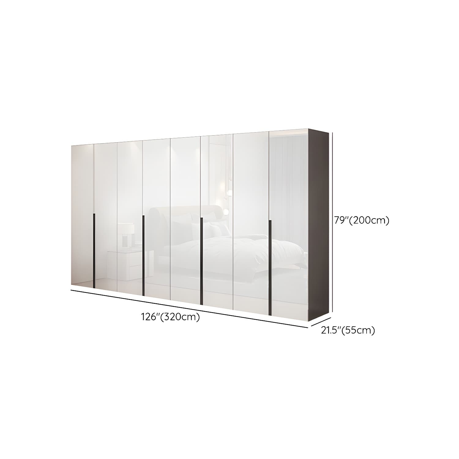 Engineered Wood Wardrobe Closet with Shelves Modern Wardrobe Cabinet for Home thumbnail 15