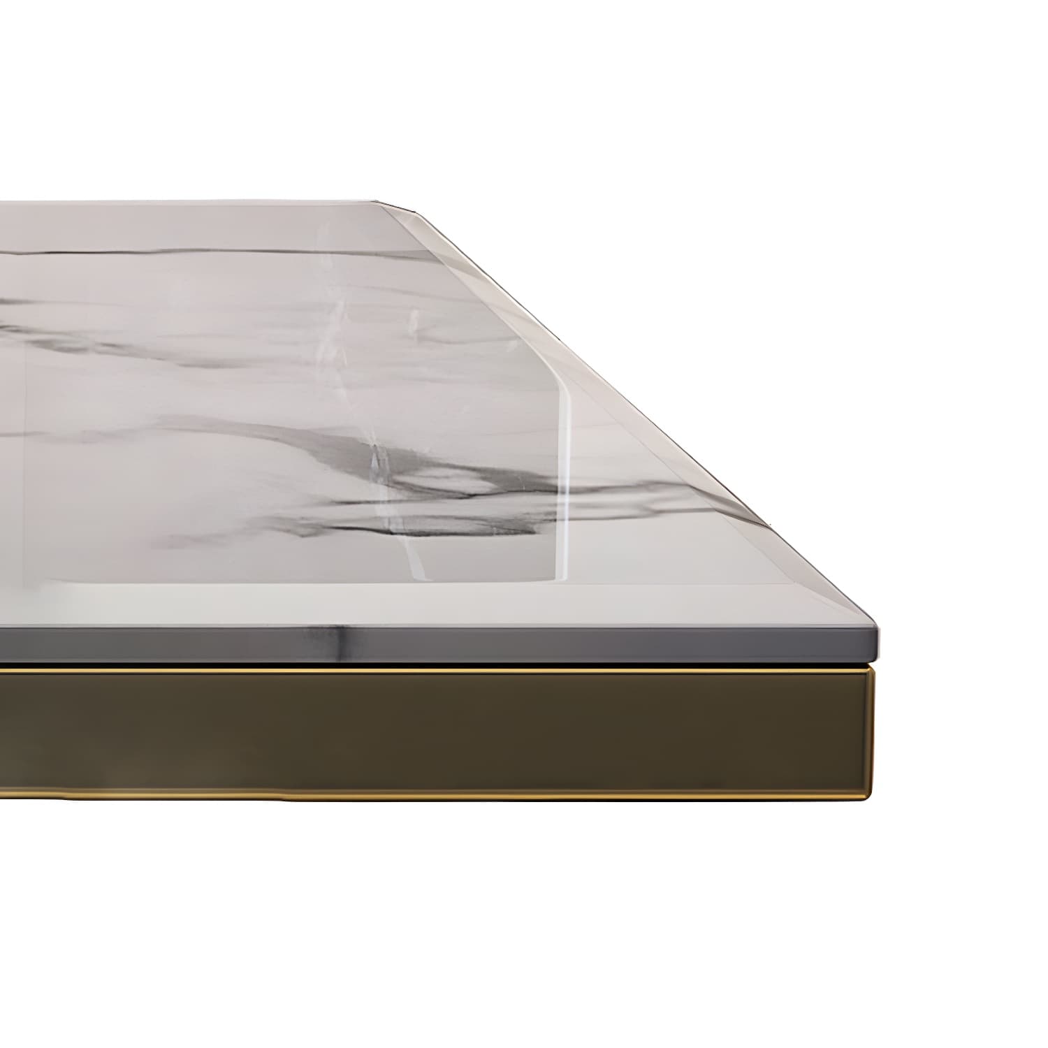 Glam Marble Dining Set with Gold Metal Pedestal Base - White and Beige - 1/5/7 Piece Set thumbnail 5