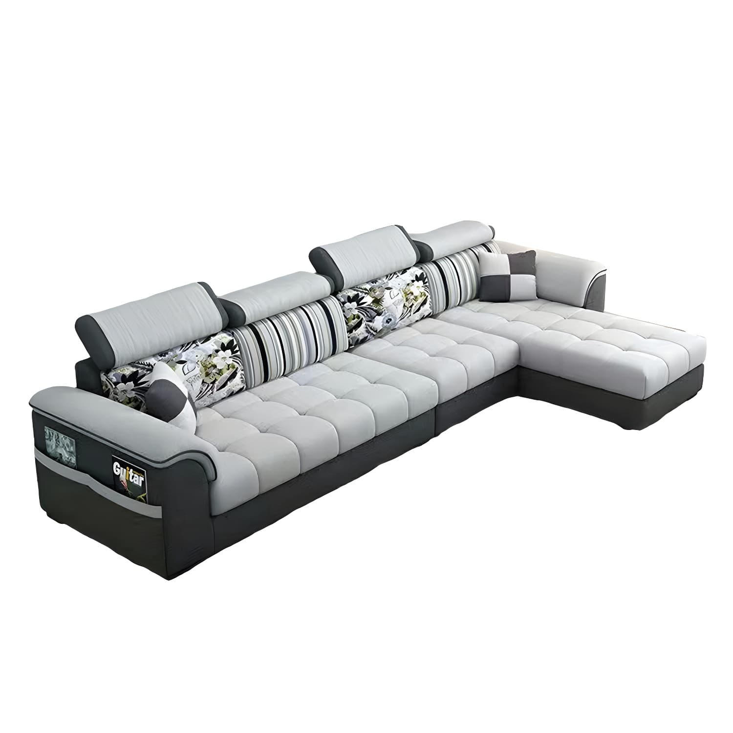 Contemporary L-Shaped Sectional Sofa with Adjustable Pillows and Storage thumbnail 10