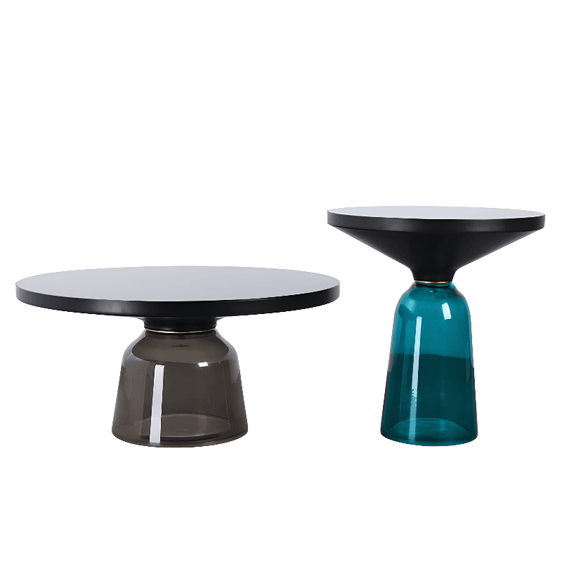 Simplistic Single Side Table with Hardened Glass and Plinth Base, Rounded Top thumbnail 10