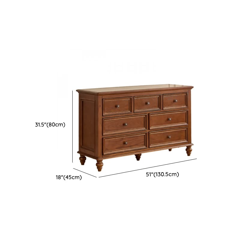 Cocoa Retro Ash Wood Double Dresser/Lingerie Chest/Bachelor Chest with 9/7/8 Drawers in Horizontal/Vertical Orientation thumbnail 24
